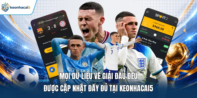 Mọi dữ liệu về giải đấu đều được cập nhật đầy đủ tại Keonhacai5